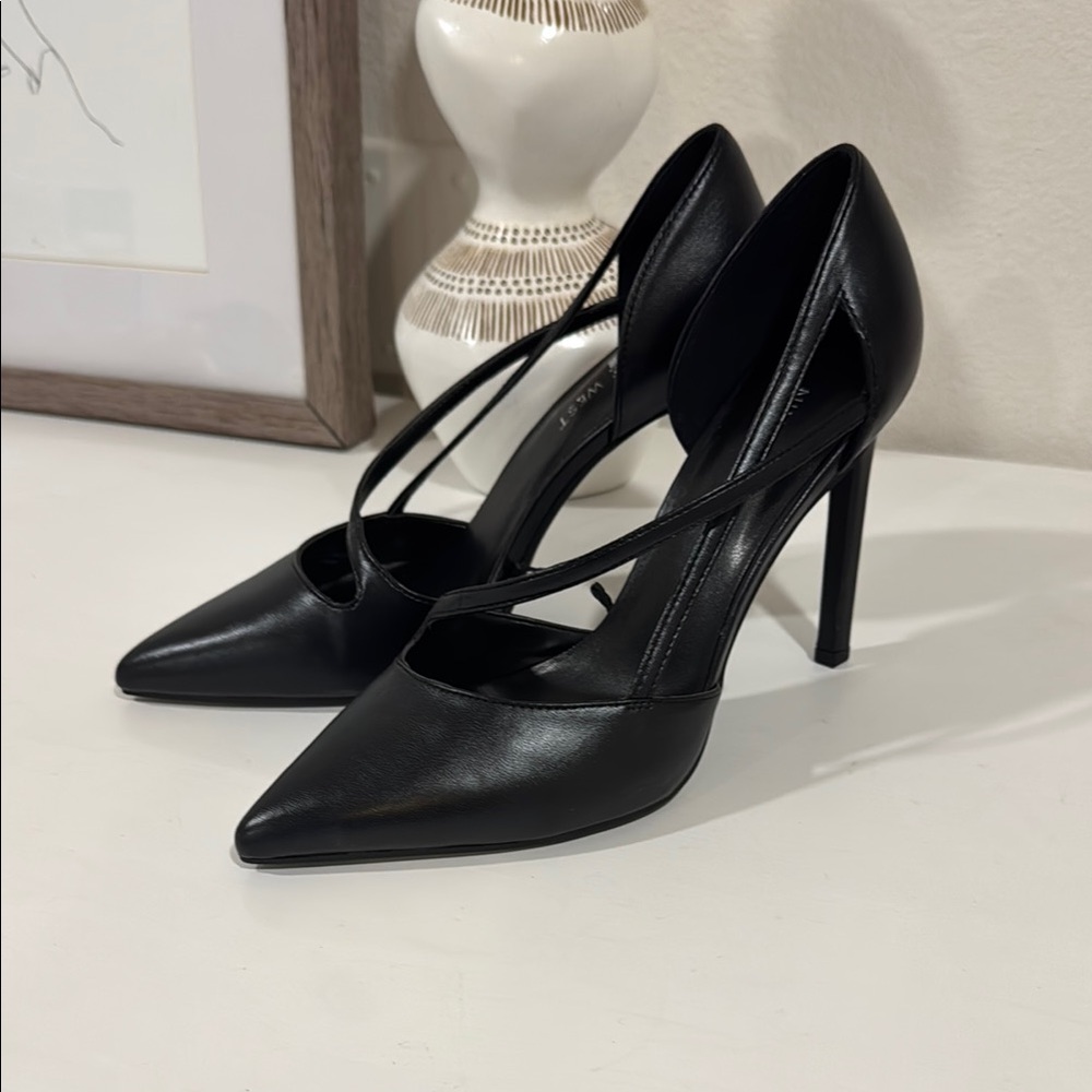 Nine West Black Strappy Heels